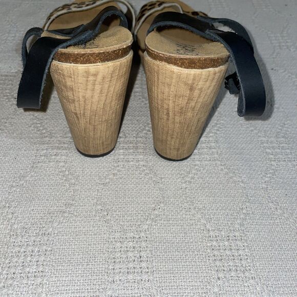 Biostep Spain Women’s Wedge Sandals Size 41 U.S. 9.5 M Black Leopard Print Beach - Picture 10 of 12
